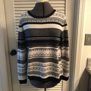Croft & Barrow Black and White Sweater Size Large